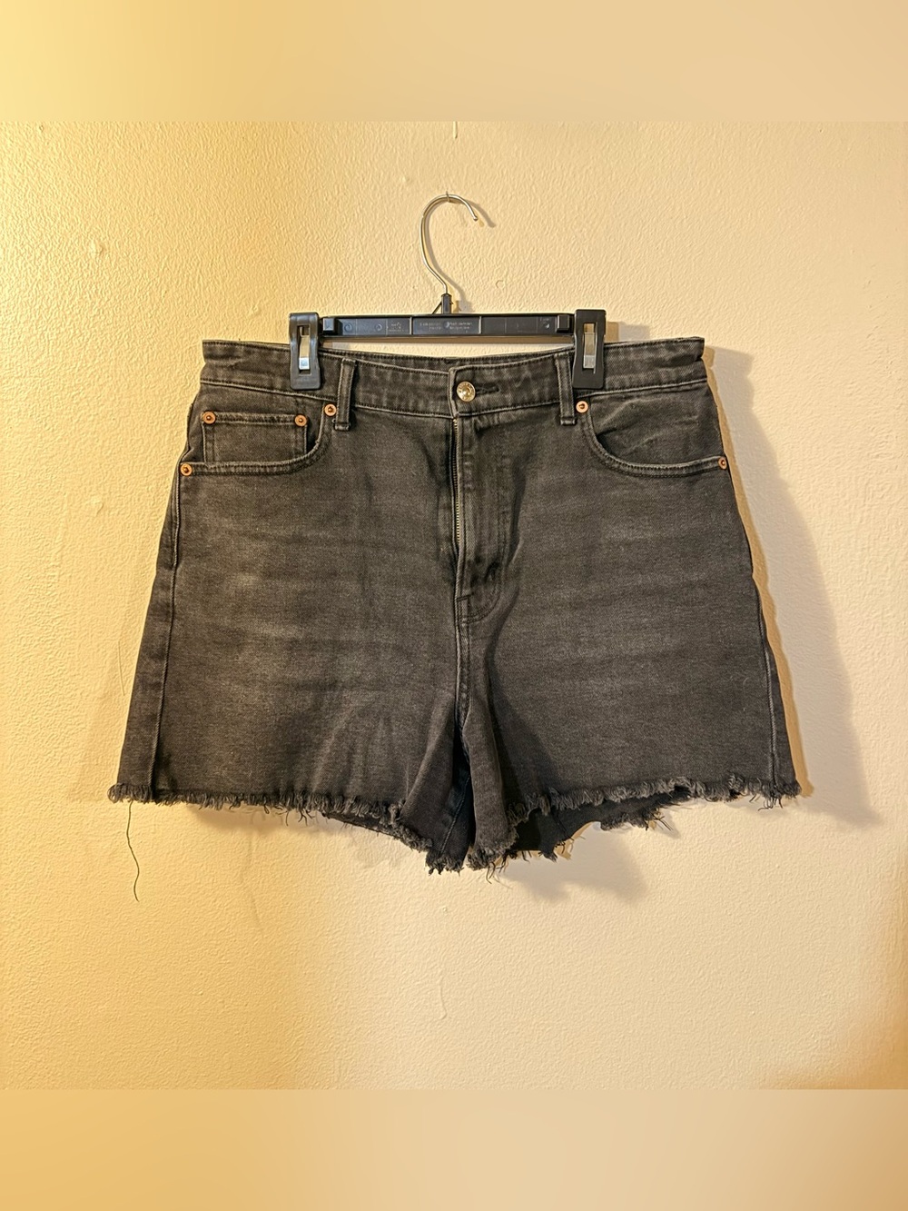 American Eagle Outfitters Black Highest Rise 90s Boyfriend Denim Shorts Size 10